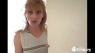 Mature MILF Sucks Off A Cock Atop Her Knees