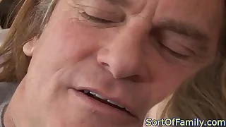 Teen loves stepdads flannel pounding her asshole