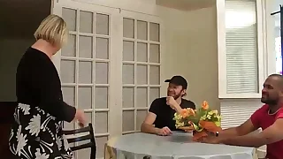 Angelina mature fucks two beautiful cocks for her first DP